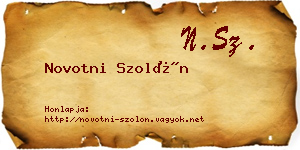 Novotni Szolón névjegykártya